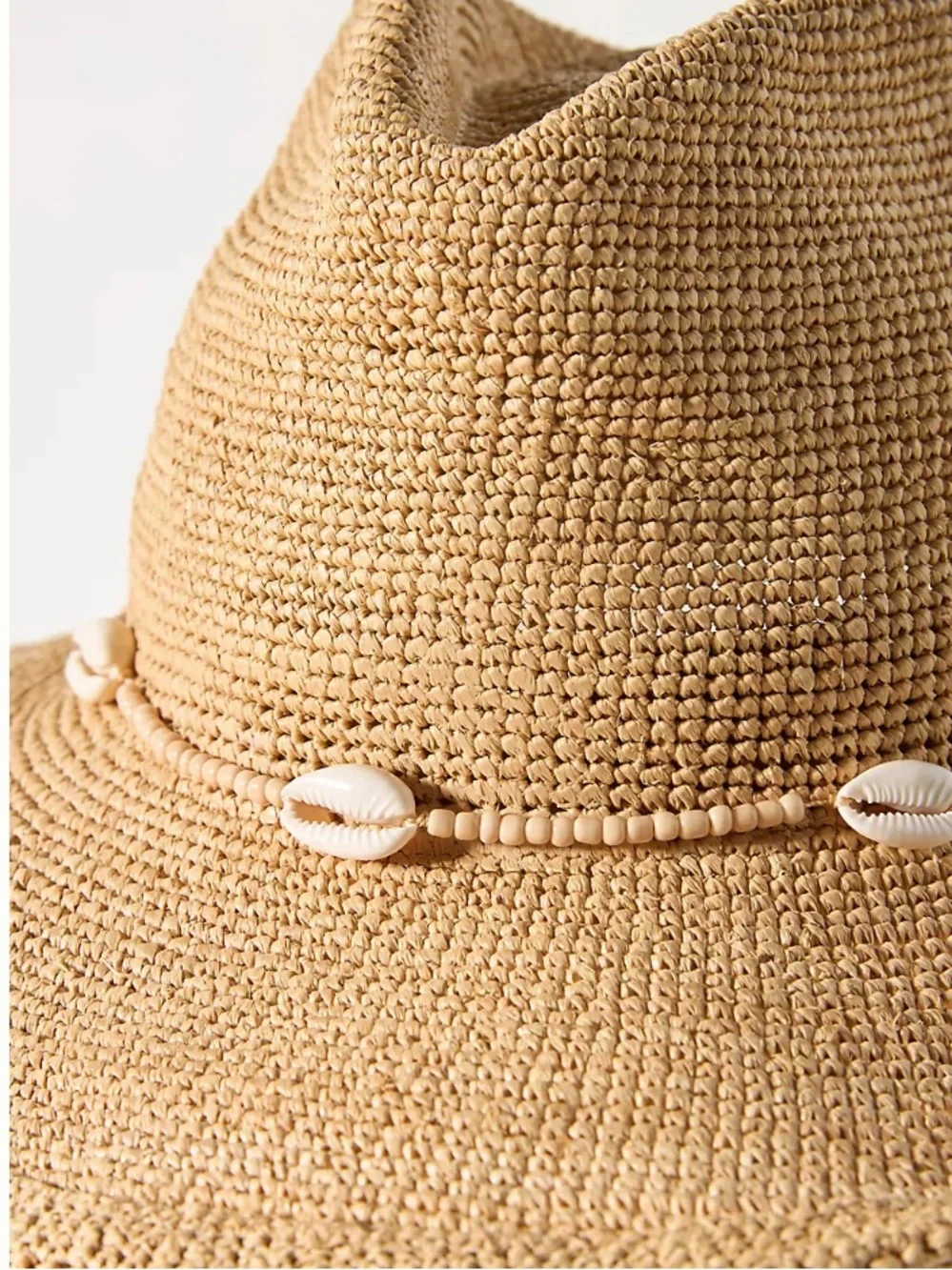 Wyeth shell trim raffia cowboy hat